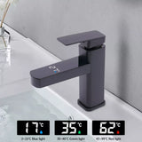 AquaVision SmartTemp LED Digital Faucet – Modern Black Bathroom & Kitchen Sink Mixer with Real-Time Temperature Display