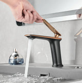 Luxury Black White Rose Gold Bathroom Faucet Premium – Single Handle Basin Mixer | Hot & Cold Water Control | Modern Brass Design