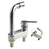 Stainless Steel Kitchen Sink Faucet with Single Handle Hot and Cold Water Mixer