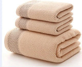 FestiveComfort 3-Piece Luxury Towel Set – 100% Combed Cotton with Jacquard Embroidery