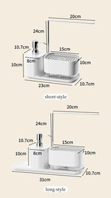 SoapStation Ultra 5-in-1 Sink Organizer – Dual Soap Dispenser, Sponge Holder, Cloth Rack & Drip Tray Kitchen Cleaning System