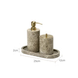 ImperialMarble Emperador Light Bathroom Set – 7-Piece Luxury Natural Marble Collection