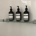 AmberLux 500 Refillable Bathroom Dispenser Set – 3-Piece Amber Pump Bottles for Shampoo, Body Wash & Hand Soap | Modern Luxury Organizer