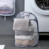 FlexiStore Foldable Hanging Laundry Basket – Breathable Mesh Bag for Clothes & Organization