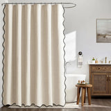 AquaScallop Luxury Shower Curtain – Waterproof Design with Elegant Scalloped Edge