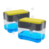 QuickSuds 2-in-1 Kitchen Soap Dispenser with Sponge Holder – Push-Top All-in-One Sink Organizer