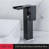 CascadeFlow LuxePlate Waterfall Bathroom Faucet – 2-Hole Single Handle Sink faucet with Deck Plate & Supply Lines