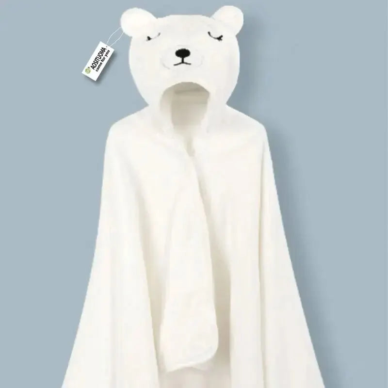 CuddleBear Hooded Baby Towel – Ultra-Soft Coral Fleece
