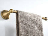 BronzeHaven Vintage Wall-Mounted Bathroom Hardware Set – 3-Piece Antique Brass Collection (Toilet Paper Holder, Towel Ring & Robe Hook)