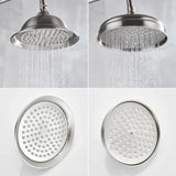 POIQIHY Rainfall Shower Head Antique Brass Gold – Round Fixed Showerhead | Wall Mounted | Spa-Like Water Flow