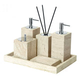 Travèra Beige Travertine Bathroom Set – Timeless Elegance in Natural Marble Stone