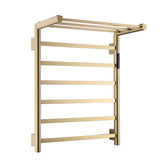LuxeHeat WiFi Electric Towel Warmer – Brushed Gold Heated Towel Rack with Temperature Control