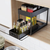 SlideEase 2-Tier Pull-Out Cabinet Organizer – Expandable Under-Sink Storage with Baskets, Hooks & Cup System
