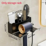 MultiHold Hair Dryer Wall Organizer – No-Drill, Dual-Layer ABS Storage