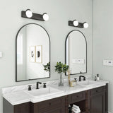 Arched Black Metal Wall Mirror – Modern Decorative Accent for Bathroom, Entryway & Living Room (8-Inch)