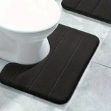 SoftStripe Bathroom U-Shaped Rug – Soft, Non-Slip & Quick-Drying Microfiber Mat