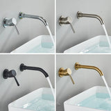 Aureva LuxaWall Elite – Brushed Gold Wall-Mount Concealed Bathroom Faucet | Solid Brass Luxury Sink Mixer
