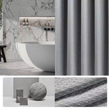 AquaWafel LuxeWaffle Waterproof Shower Curtain – Extra Thick Waffle Texture, Mold-Resistant, Single Color for Spa-Style Bathrooms