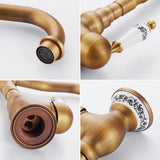 RegalWall Antique Brass Wall-Mount Faucet – Hot & Cold Water Mixer for Kitchen & Bathroom