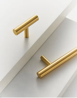 Nurlin T-Bar Brass Handle – Extra Long & Modern for Cabinets, Drawers & Refrigerators