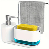SoapStation Ultra 5-in-1 Sink Organizer – Dual Soap Dispenser, Sponge Holder, Cloth Rack & Drip Tray Kitchen Cleaning System