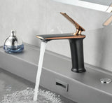 Luxury Black White Rose Gold Bathroom Faucet Premium – Single Handle Basin Mixer | Hot & Cold Water Control | Modern Brass Design