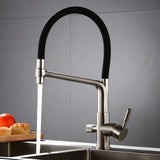 3-Way Kitchen Sink Faucet with Built-In Water Filter and 360° Swivel Spout