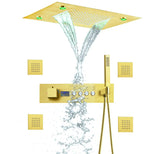 LumiTherm Smart LED Thermostat Shower Valve – Brass, Matte Black, Square Flow