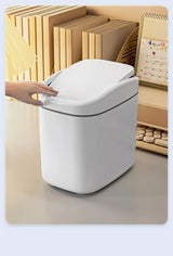 CleanBox Mini Desk Trash Can – Compact Plastic Waste Bin with Swing Lid for Office & Home