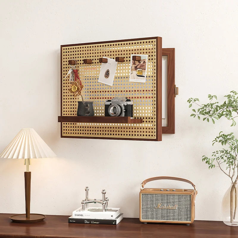 RattaNova Vintage Woven Circuit Breaker Cover – Rattan Wall Décor & Hidden Storage Box