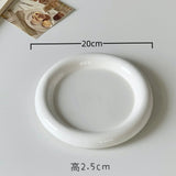 NordicChef Round Ceramic Plate – Thick Rim for Western Dishes
