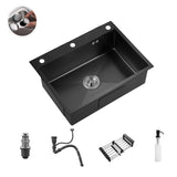 StainlessPro KI-5545 Single-Bowl Stainless Steel Kitchen Sink with Faucet and Drain