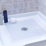 SafeStep Anti-Slip Shower Mat 21×21 in – PVC Safety Mat with Suction Cups & Quick-Dry Drain Holes