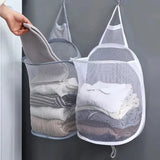 FlexiStore Foldable Hanging Laundry Basket – Breathable Mesh Bag for Clothes & Organization