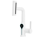 Digital Temperature Display Waterfall Bathroom Sink Faucet with Adjustable Spout Mixer