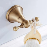 BronzeHaven Vintage Wall-Mounted Bathroom Hardware Set – 3-Piece Antique Brass Collection (Toilet Paper Holder, Towel Ring & Robe Hook)