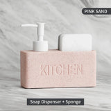 CleanEase 2-in-1 Kitchen Soap Dispenser with Sponge Holder – Modern Countertop Organizer