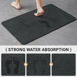 Diatomite Bathroom Mat Retro Square Non Slip – Quick Dry Absorbent Shower Rug | Ultra Thin 3.5mm | Durable Floor Mat