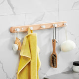 SARIHOSY Black Wooden Wall Rack  Modern Wall Hooks for Bathroom, Kitchen, Bedroom & Hallway