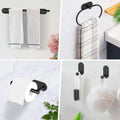 Stick & Style Self-Adhesive Stainless Steel Bathroom Accessory Set – No Drill, Modern & Durable