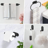 Stick & Style Self-Adhesive Stainless Steel Bathroom Accessory Set – No Drill, Modern & Durable