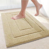 Velveteen Microfiber Bathroom Mat Double Frame Premium – Non Slip Absorbent Rug | Soft Comfort | Quick Dry Floor Mat