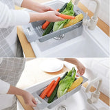 FlexDrain Adjustable Sink Basket – Portable Dish Drainer Rack | Auto-Draining Kitchen Organizer | Vegetable Washing Holder