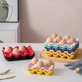 OvoLux Ceramic Egg Holder – 6- & 12-Slot Egg Tray for Kitchen & Refrigerator