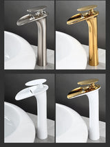 Modern White Waterfall Bathroom Sink Faucet – Single Handle Basin Mixer
