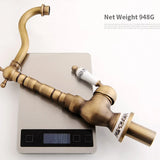 RegalWall Antique Brass Wall-Mount Faucet – Hot & Cold Water Mixer for Kitchen & Bathroom