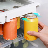 FridgeMate Double Can Rack – Extendable Fridge Organizer for Drinks & Beer