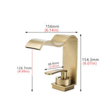 Elegant Gold Bathroom Sink Faucet with Waterfall Flow and Single Handle Control