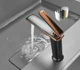 Luxury Black White Rose Gold Bathroom Faucet Premium – Single Handle Basin Mixer | Hot & Cold Water Control | Modern Brass Design