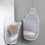 FlexiStore Foldable Hanging Laundry Basket – Breathable Mesh Bag for Clothes & Organization